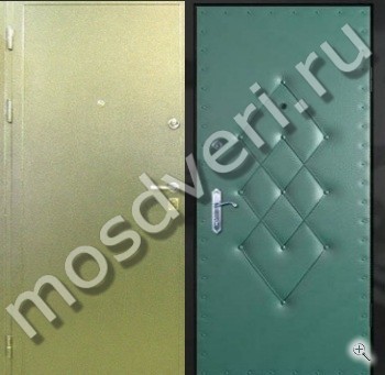 Зелёная порошковая дверь эконом класса с винилискожей внутри - купить от производителя Мосдвери Зелёная порошковая дверь эконом класса с винилискожей внутри